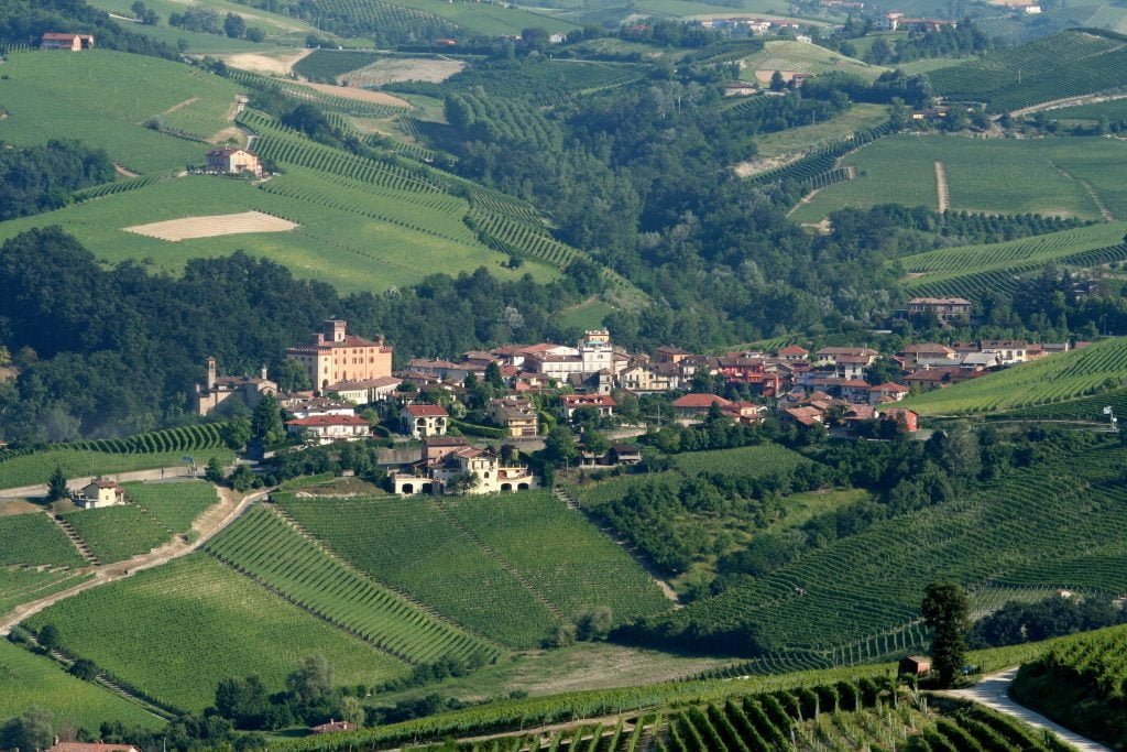 Barolo view from La Morra in Piemonte Italy